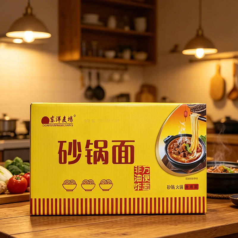 Busta singola da 70 g di noodles di grano in pentola di terracotta